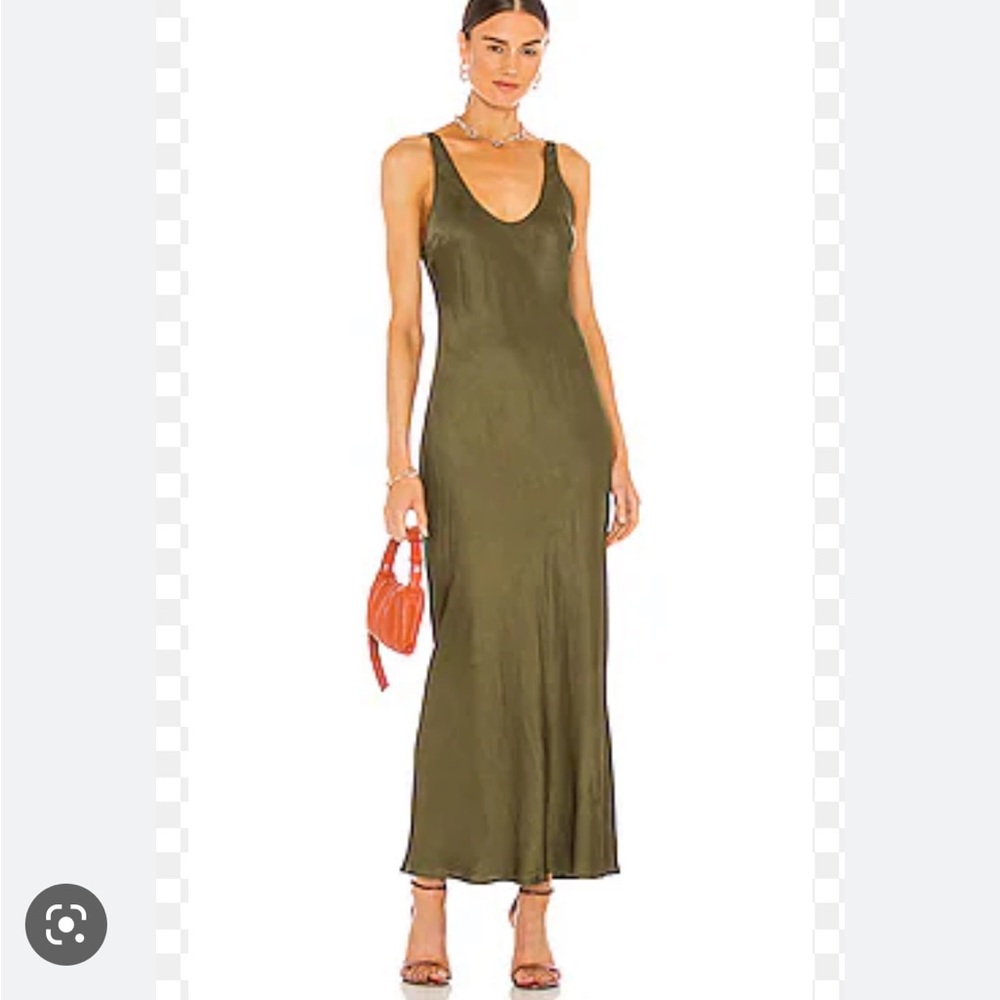 L'AGENCE Akiya Tank Maxi Dress in Olive Night - Picture 12 of 12